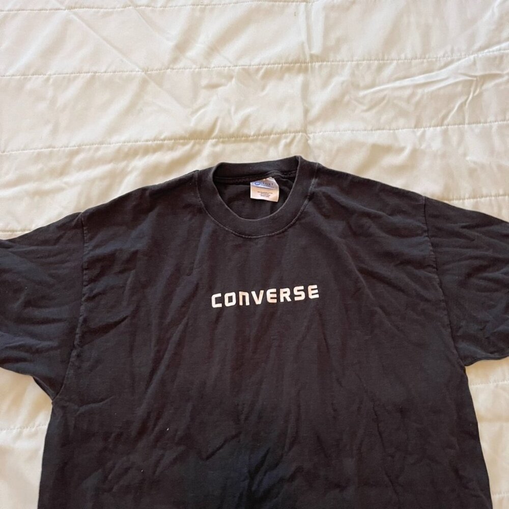 Vintage Converse Off Broadway Shoes Black Tee Large